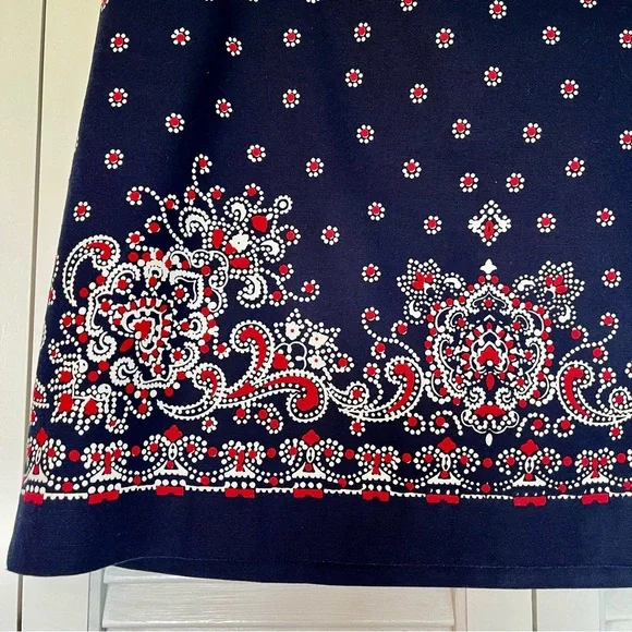 Talbots Navy, White and Red Paisley Skirt - Picture 7 of 14